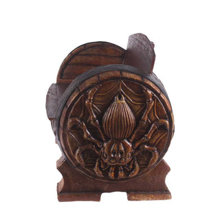 Barrel Bench With Carving