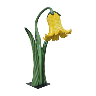 Flower In Metal Plate (Yellow)