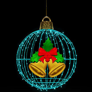 Christmas Ball "bells" (turquoise) Hanging