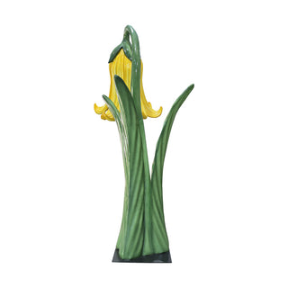 Flower In Metal Plate (Yellow)