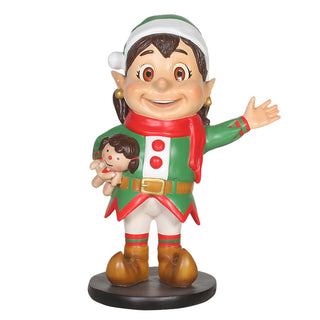 Santa Elf with Doll
