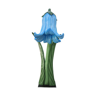 Flower In Metal Plate (Light Blue)