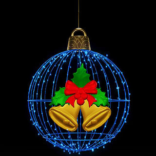 Christmas Ball "bells" (blue) - Hanging